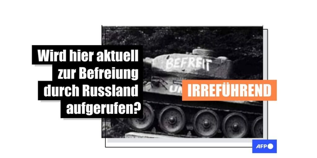 Nein, dieser beschmierte Panzer steht nicht aktuell in Berlin, das Foto stammt aus der DDR - Featured image