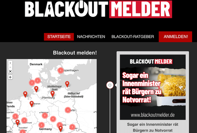 AfD-Webseite Blackout Screenshot Homepage