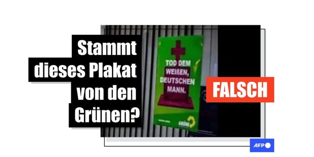 Dieses Wahlplakat zum Tod weißer Deutscher stammt nicht von den Grünen - Featured image