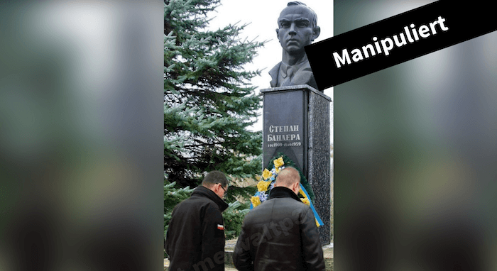Fotomontage: Polnischer Ministerpräsident besuchte kein Bandera-Denkmal in Kiew - Featured image