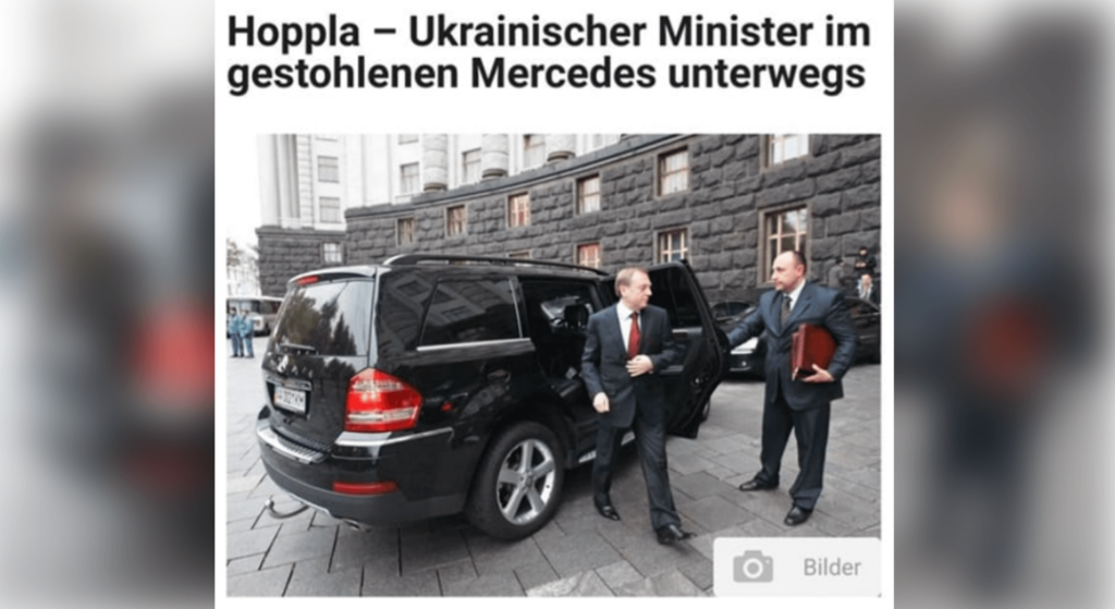 Ukraine: Fährt der aktuelle Justizminister einen gestohlenen Mercedes? Nein, Bericht ist von 2011 - Featured image