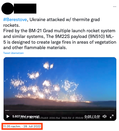 Ein Twitter-Posting vom 28. Juli, es zeigt dasselbe Video.