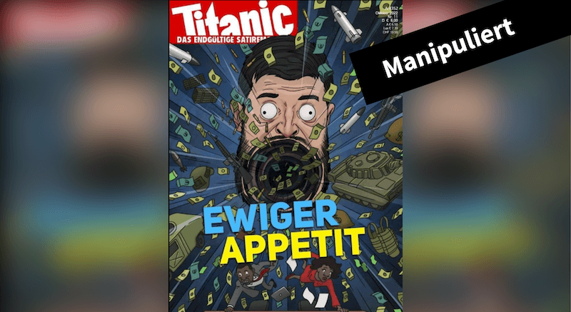 Nein, das Titanic-Magazin zeigte im Oktober keine Selenskyj-Karikatur auf dem Cover - Featured image