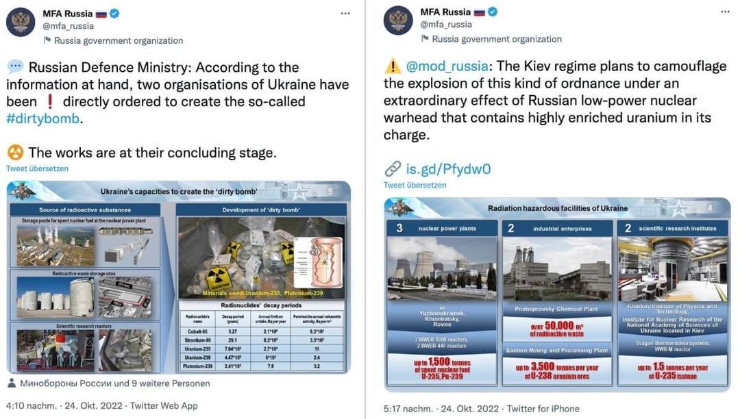 Twitter-Beiträge: Außenministerium von Russland