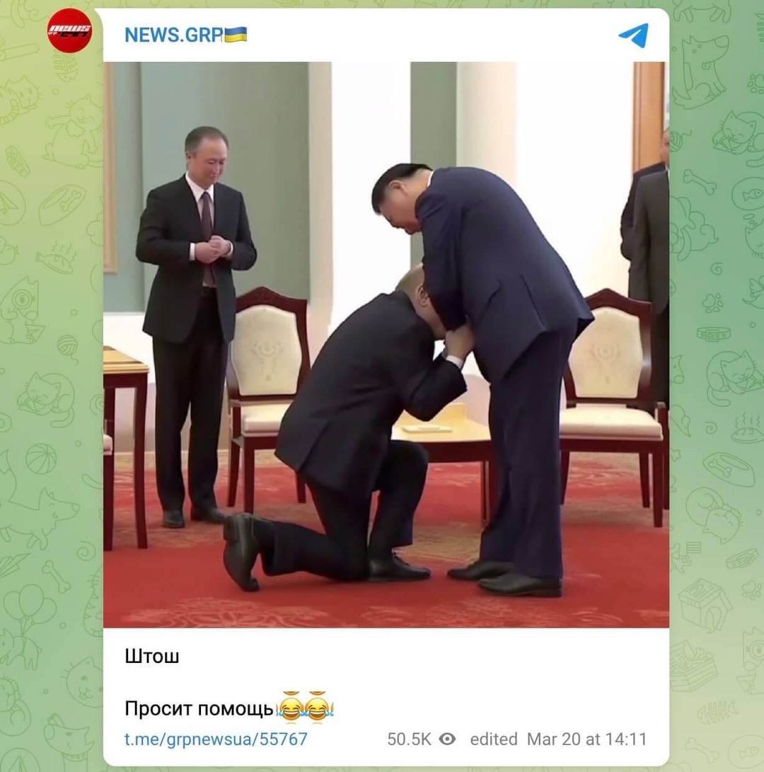 Telegram-Kanal teilte das Bild von Wladimir Putin und Xi Jinping
