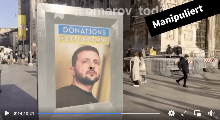 Mailand: Dieses Video einer Plakatwand mit Selenskyj ist manipuliert - Featured image