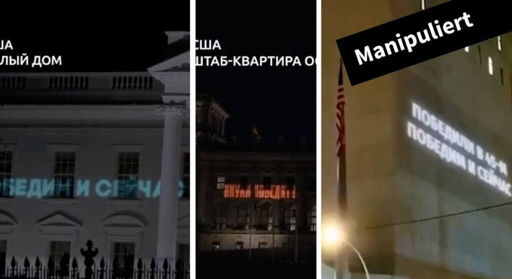Weißes Haus, Bundestag, UN: Videos mit projizierten russischen Schriftzügen gefälscht - Featured image
