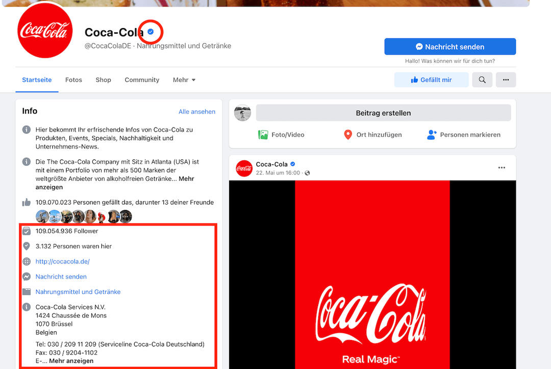 offizielle coca-cola webseite facebook