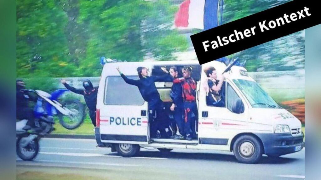 Ausschreitungen in Frankreich: Bild zeigt keine Demonstranten, die ein Polizeiauto stehlen - Featured image