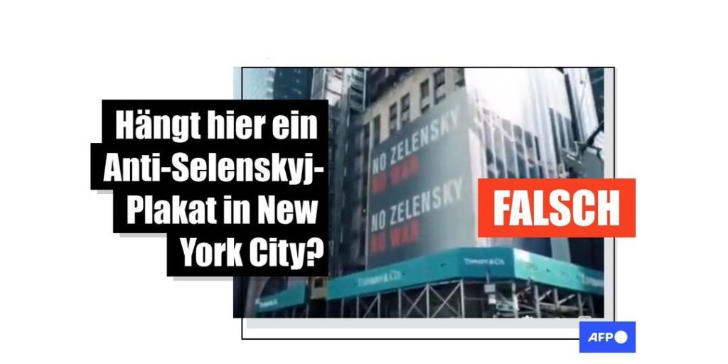 Dieses Video eines Anti-Selenskyi-Banners in New York City ist manipuliert - Featured image
