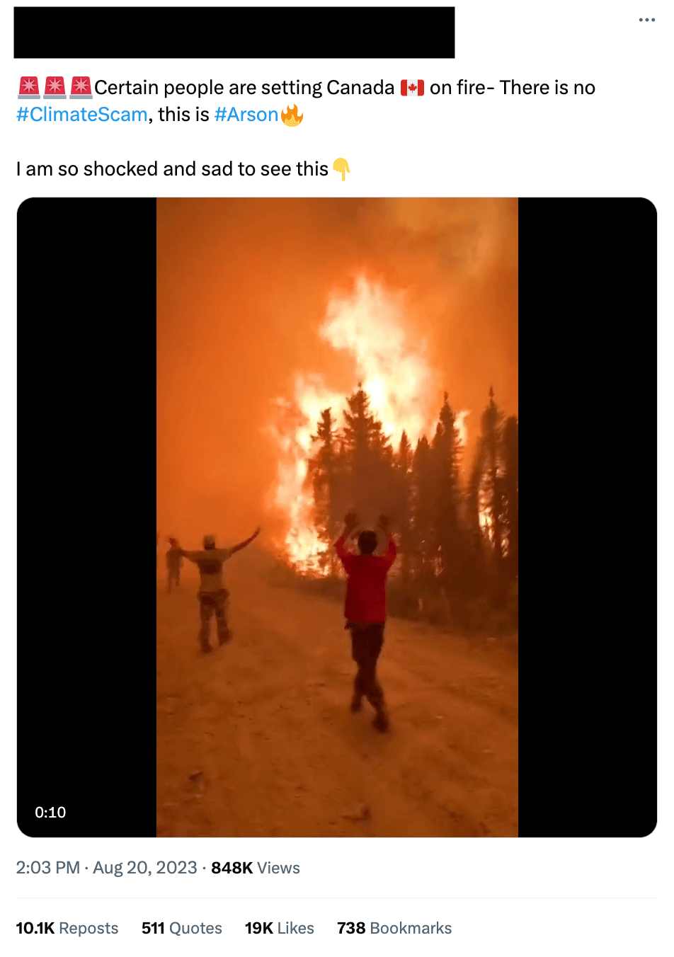 Ein Video von den Feuern in Kanada.