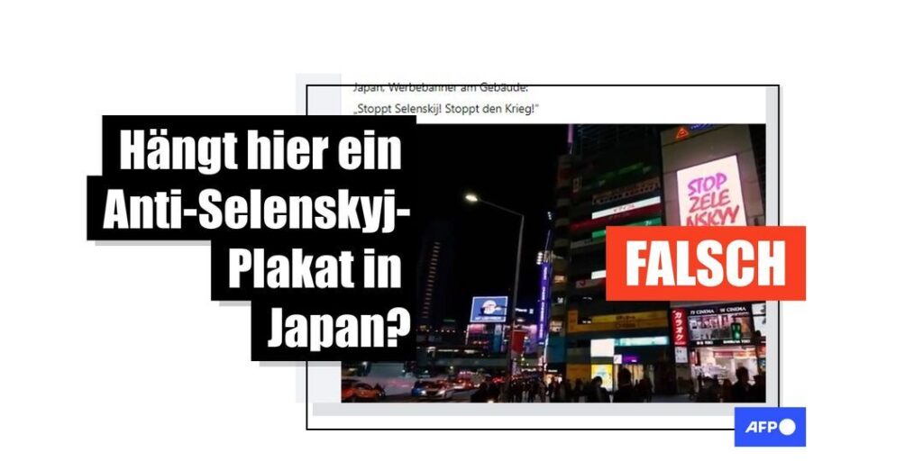 Dieses Video eines Anti-Selenskyj-Banners in Japan ist manipuliert - Featured image