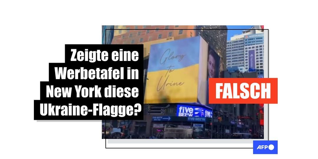 Dieses Video einer Werbetafel mit Ukraine-Flagge in New York City ist manipuliert