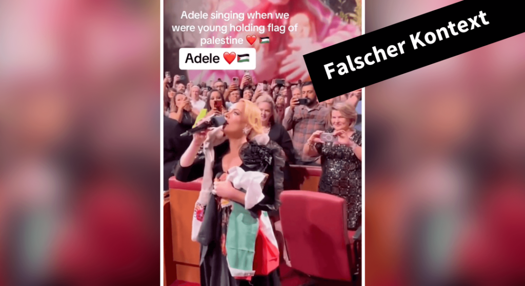 Nein, die Sängerin Adele trägt in diesem Video keine palästinensische Flagge - Featured image