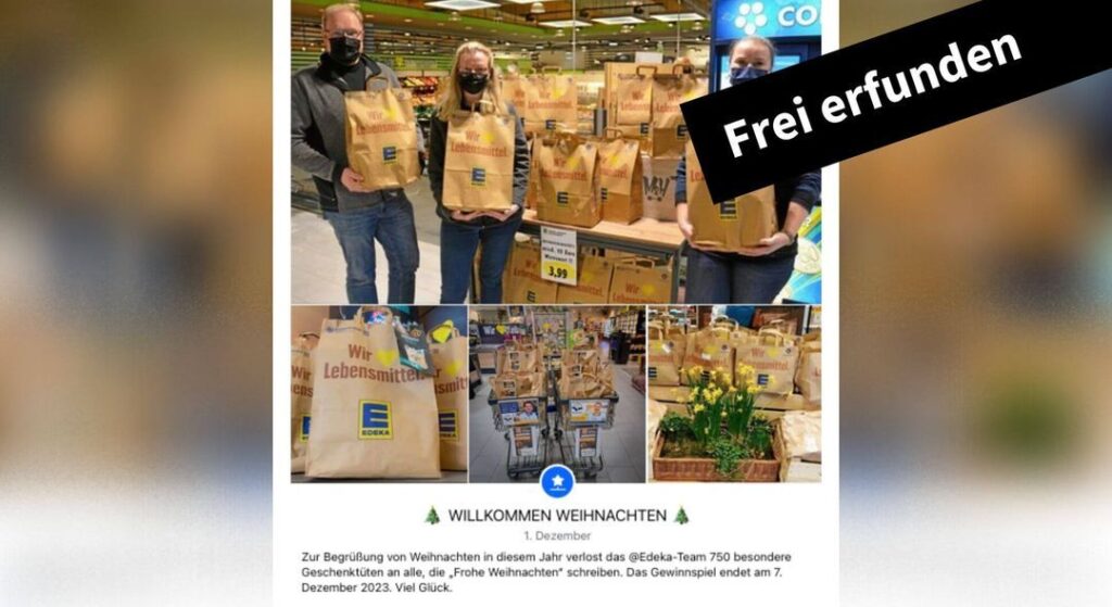 Gefälschtes Edeka-Gewinnspiel: Supermarktkette verlost keine Geschenktüten zu Weihnachten - Featured image
