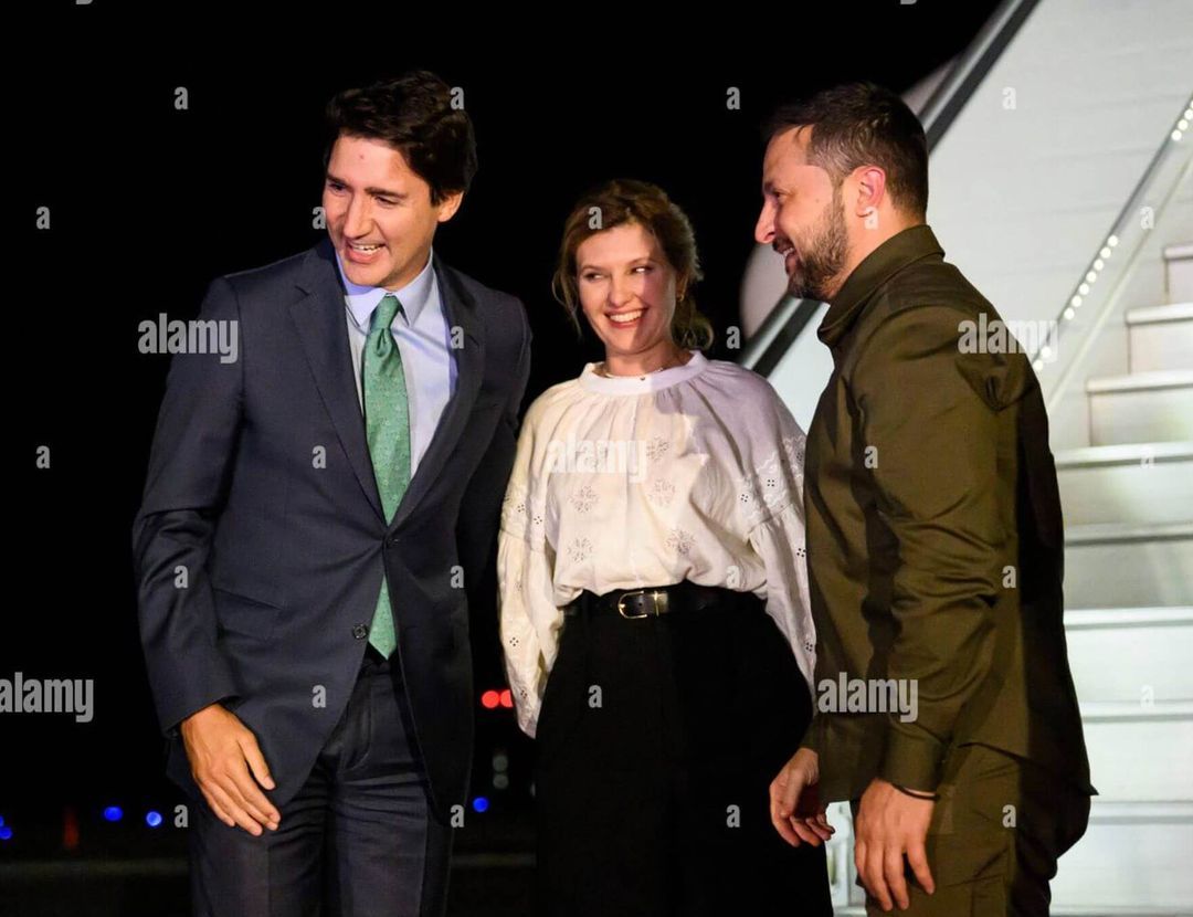 Justin Trudeau mit Olena Selenska und Wolodymyr Selenskyj in Ottawa, Kanada am 21. September 2023.