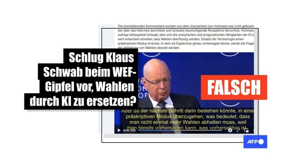 Klaus Schwab hat beim WEF nicht gefordert, Wahlen durch KI zu ersetzen - Featured image