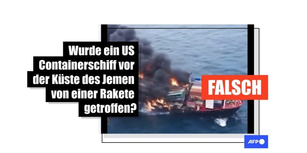 Dieses Video zeigt ein brennendes Schiff in Sri Lanka, nicht die Folgen eines Raketenangriffs vor der jemenitischen Küste - Featured image