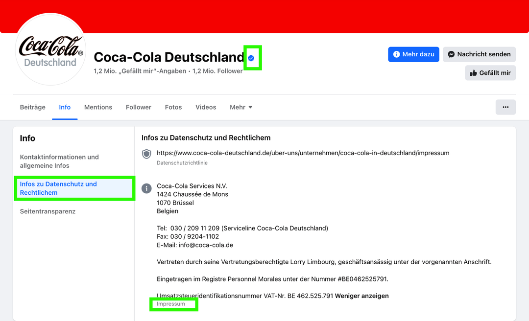 Die offizielle Coca-Cola-Webseite.