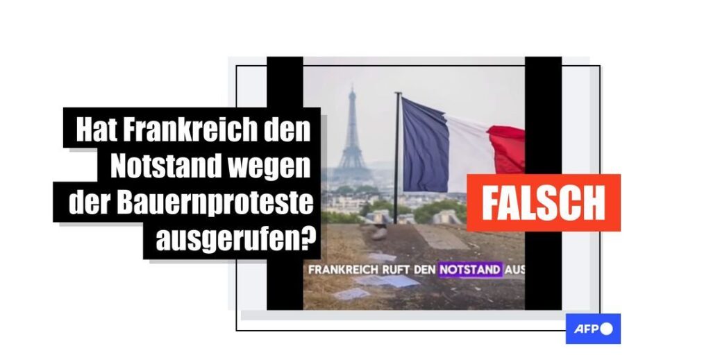 Nein, in Frankreich wurde aufgrund der aktuellen Bauernproteste nicht der Notstand ausgerufen - Featured image