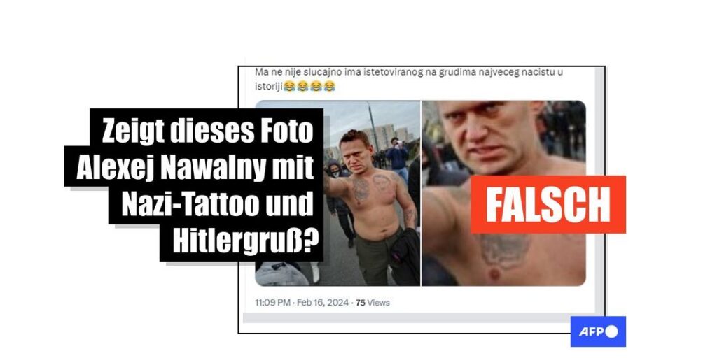 Dieses Foto von Alexej Nawalny mit Hitlergruß und Nazi-Tattoo ist gefälscht - Featured image