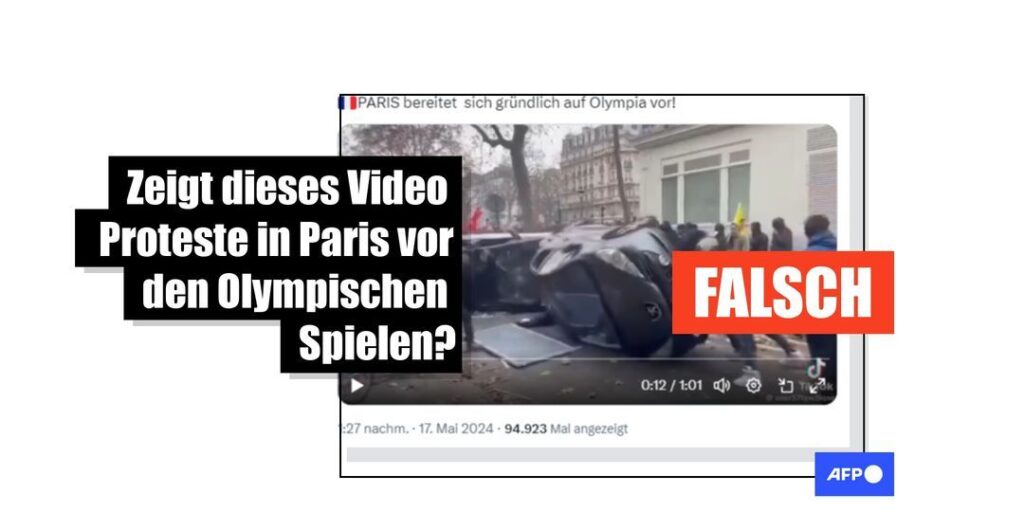 Dieses Video zeigt Proteste in Paris von 2022, keine Ausschreitungen vor den Olympischen Spielen - Featured image