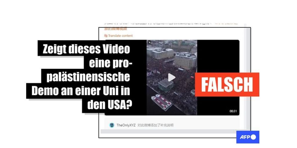 Videoclip zeigt Demo gegen rechts in Hamburg, keinen pro-palästinensischen Protest in den USA - Featured image