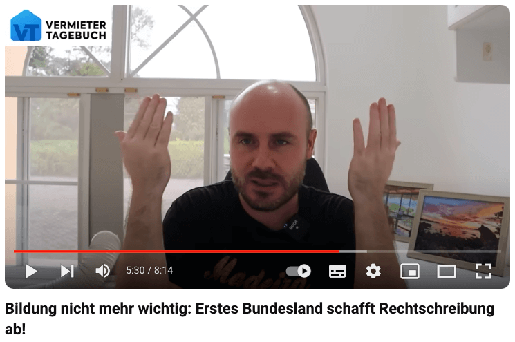 Screenshot aus dem Youtube-Video von Vermietertagebuch.