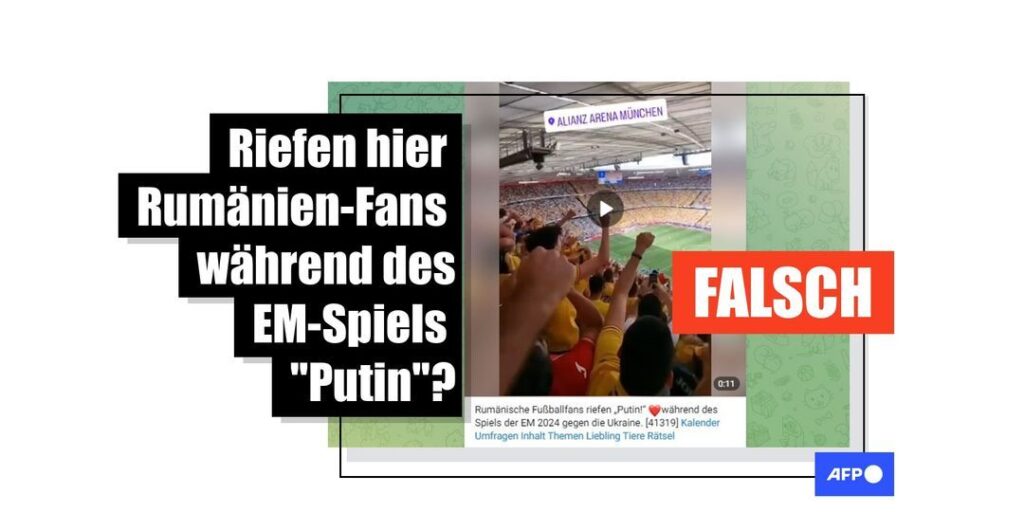 Video von "Putin"-Rufen rumänischer Fans beim EM-Spiel gegen die Ukraine ist manipuliert - Featured image