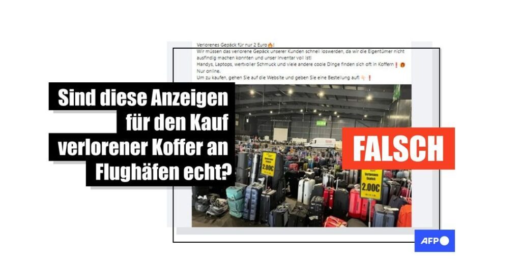 Anzeigen in sozialen Medien für den Kauf verlorener Koffer sind gefälscht - Featured image