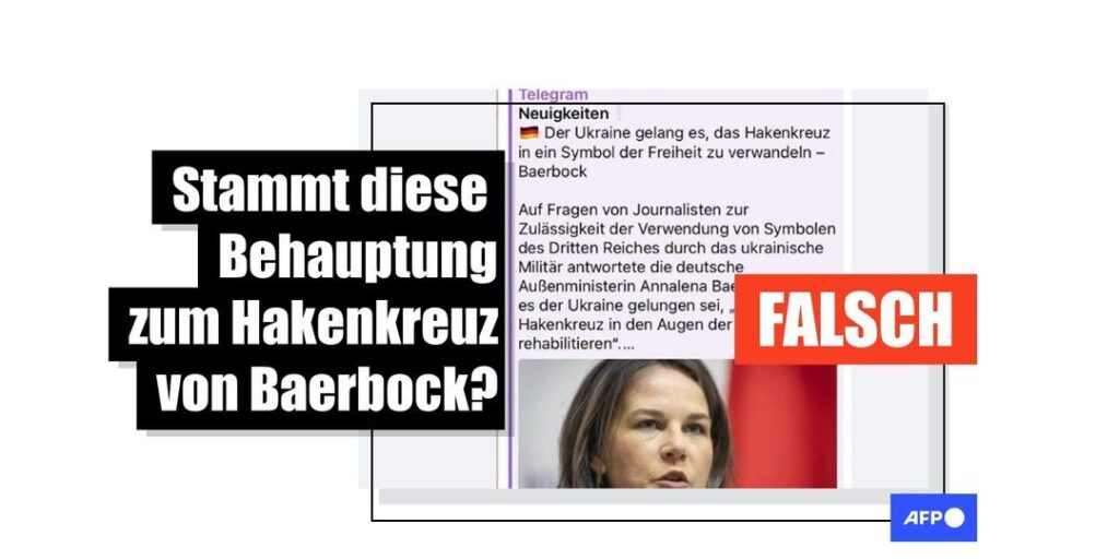 Dieses Baerbock-Zitat über das Hakenkreuzsymbol und die Ukraine ist erfunden - Featured image