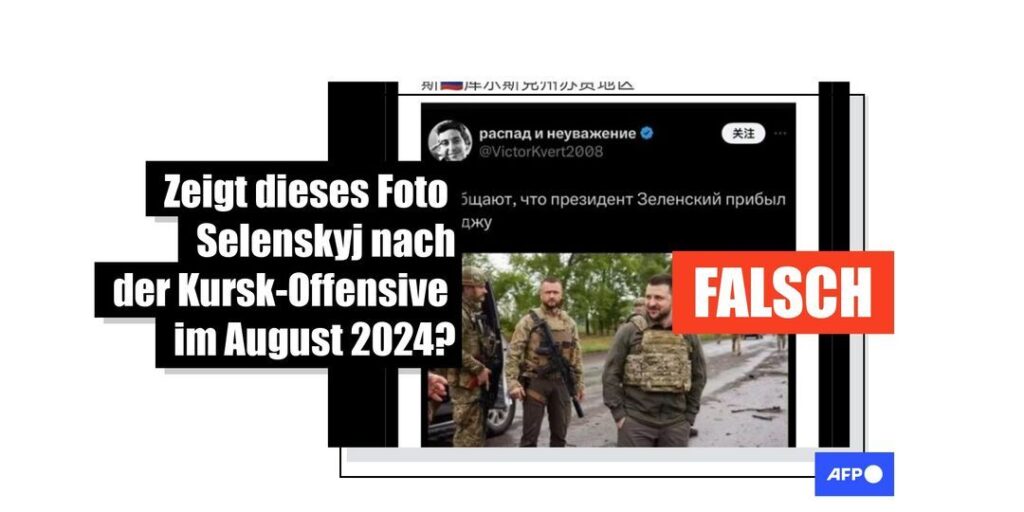 Altes Foto von Selenskyj bei einem Besuch in der Ostukraine wird fälschlich mit Offensive in Russland in Verbindung gebracht - Featured image