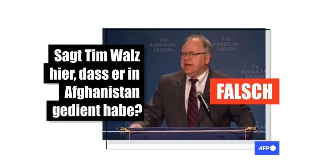 Tim Walz sprach hier im US-Wahlkampf von einem Besuch in Afghanistan, keinem Kriegseinsatz - Featured image