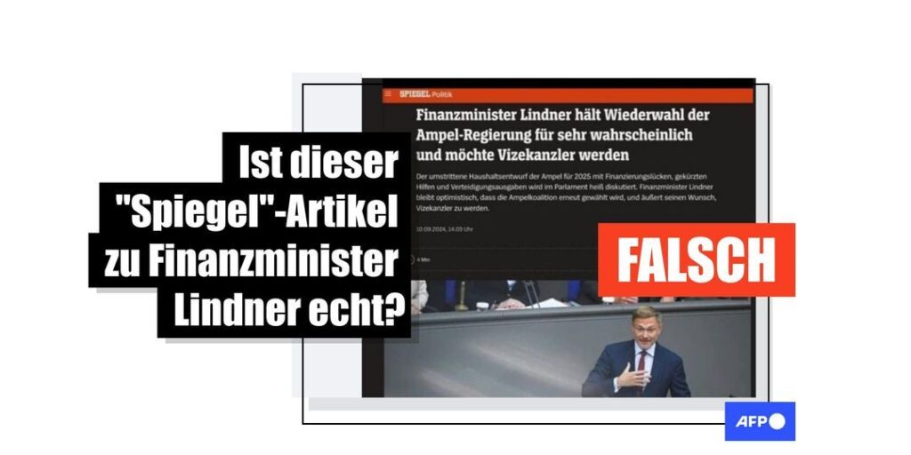 Gefälschter "Spiegel"-Artikel über Finanzminister Lindner im Umlauf - Featured image