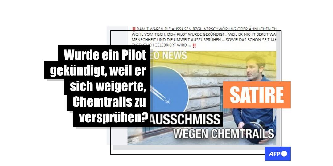 Diese Behauptung über die Kündigung eines Piloten im Zusammenhang mit Chemtrails ist Satire