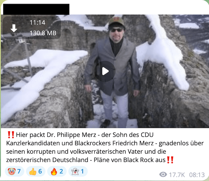 Telegram-Screenshot von dem Video