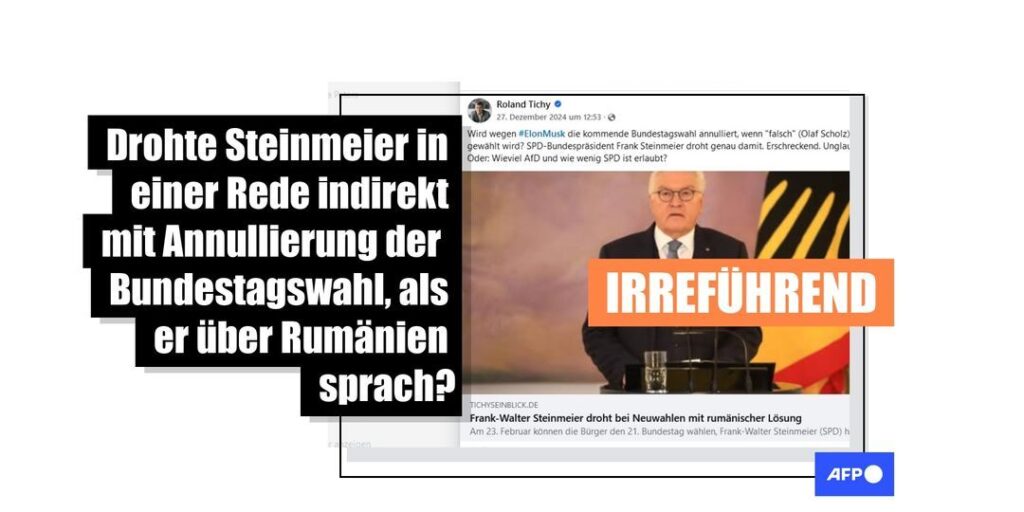 Nein, Bundespräsident Steinmeier drohte nicht, die Bundestagswahl 2025 zu annullieren - Featured image