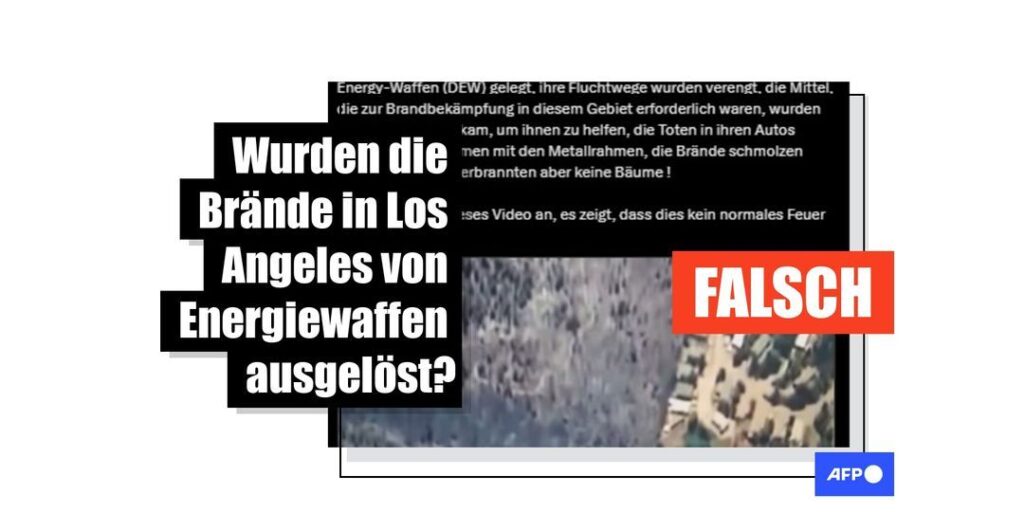 Verschwörungserzählung über angeblichen Einsatz von Energiewaffen bei Bränden in LA - Featured image