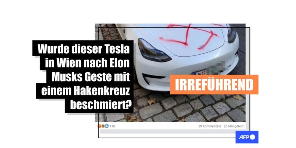 Dieses Bild eines besprühten Teslas in Wien ist alt - Featured image