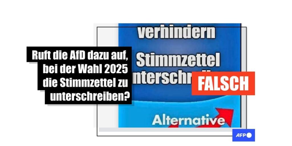 Nein, die AfD fordert nicht zur Unterschrift von Stimmzetteln auf - Featured image