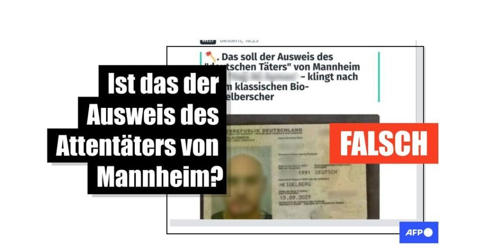 Dieser Ausweis stammt nicht vom Mannheim-Attentäter - Featured image