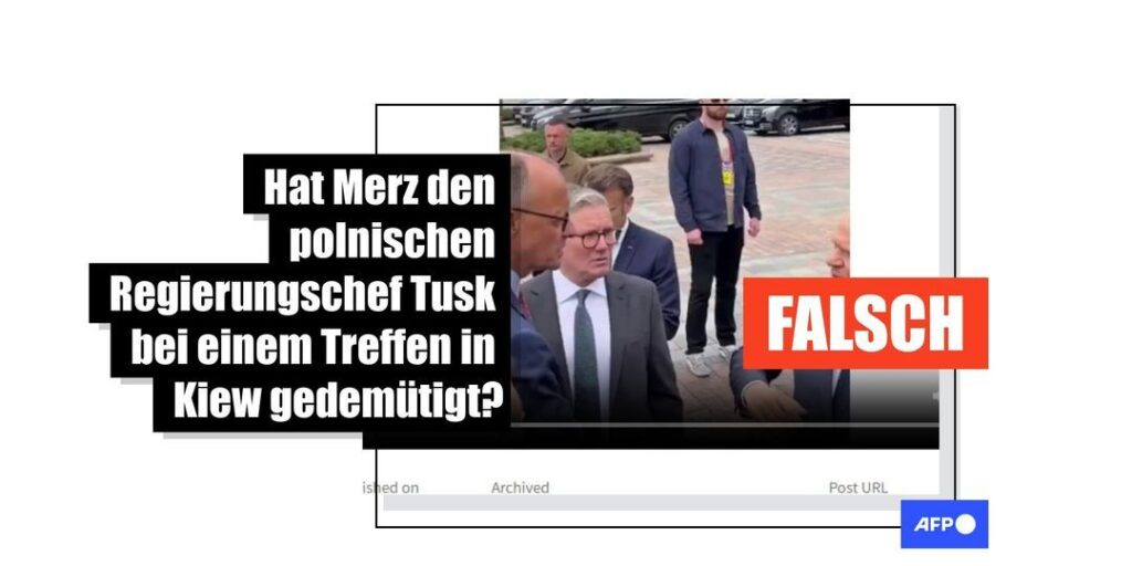 Nein, Merz hat den polnischen Regierungschef Tusk bei einem Treffen in Kiew nicht gedemütigt - Featured image