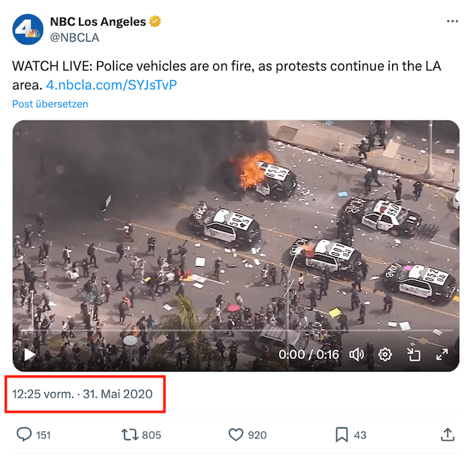 Ein Medienbericht von 2020 mit dem Video