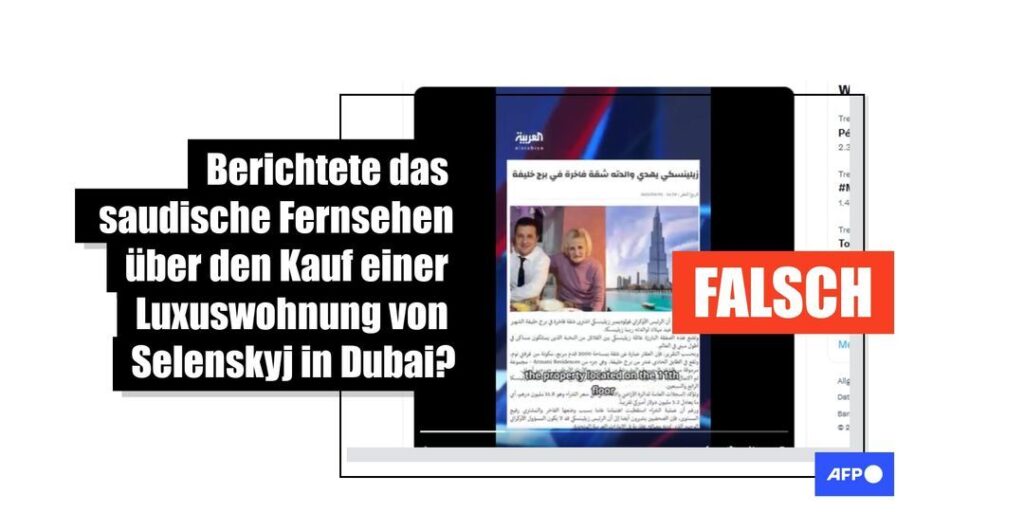 Gefälschte saudische TV-Meldung über angeblichen Wohnungskauf Selenskyjs in Dubai im Umlauf - Featured image