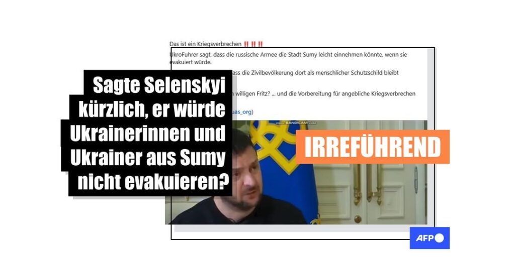 Selenskyj erlaubte Evakuierung ziviler Bevölkerung aus ukrainischer Stadt Sumy - Featured image