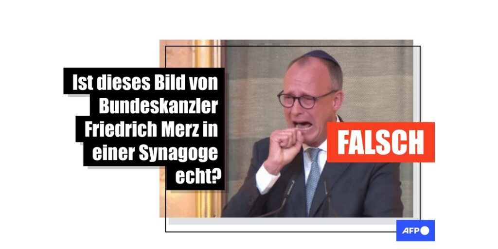 Bild von Merz bei Wiedereröffnung einer Synagoge wurde mit KI manipuliert - Featured image