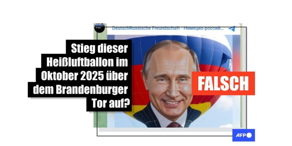 Kein Putin über Berlin: Bild eines Heißluftballons mit Gesicht des russischen Präsidenten ist KI-generiert - Featured image