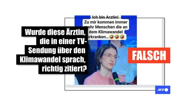 TV-Aussagen einer Ärztin zu gesundheitlichen Folgen des Klimawandels falsch zitiert - Featured image