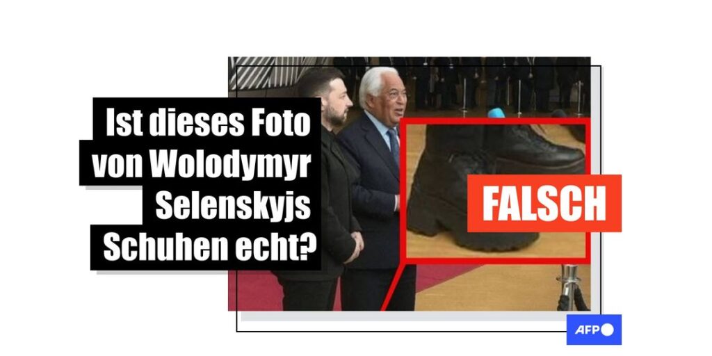 Eine Nummer zu groß: Selenskyjs Schuhe wurden in diesem Bild manipuliert - Featured image