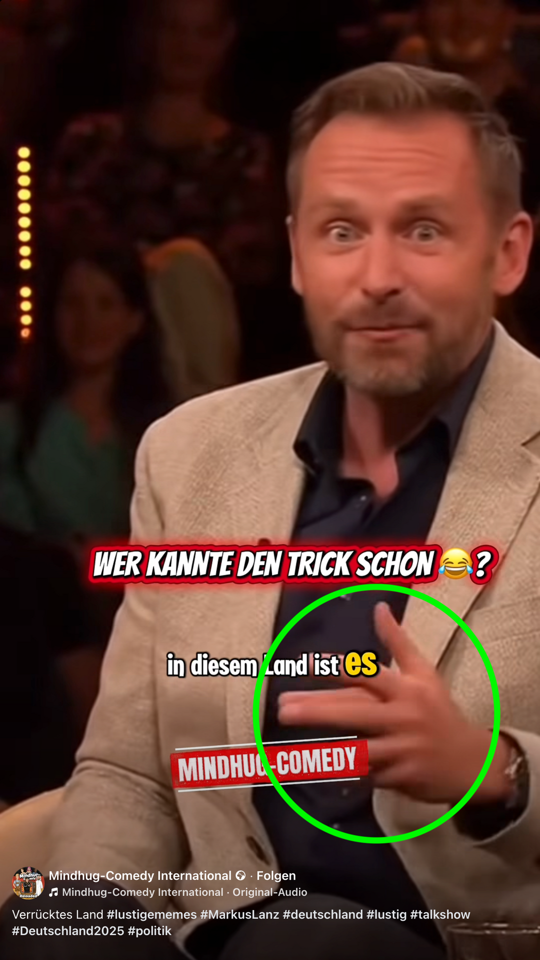 Ein weiteres Video desselben Accounts, dass die Talkshow Markus Lanz zeigen soll, ist klar als KI-generiert zu erkennen
